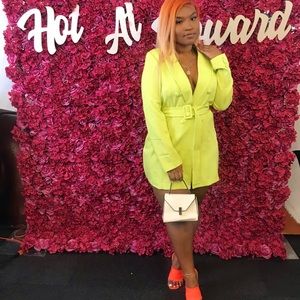 Lime blazer dress